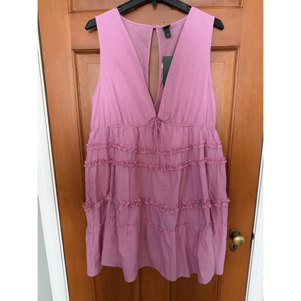 Women's Wild Fable Pink Mini Tired Ruffle Babydoll Dress Size XXL NWT